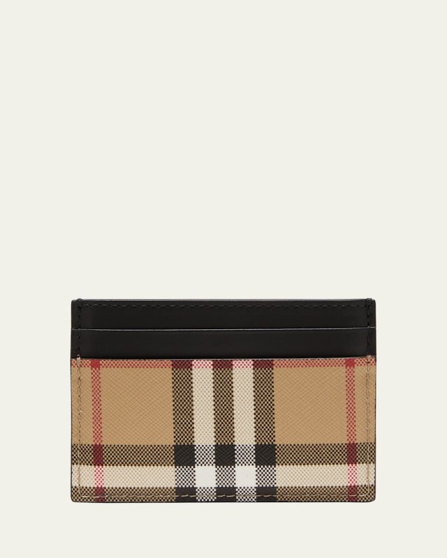 Sandon Check Mix Leather Card Holder